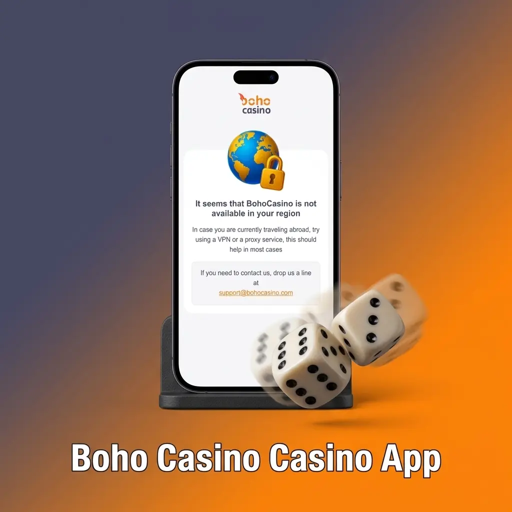 Boho Casino app interface showing slots, live casino games, and table games from top providers like Pragmatic Play and Evolution