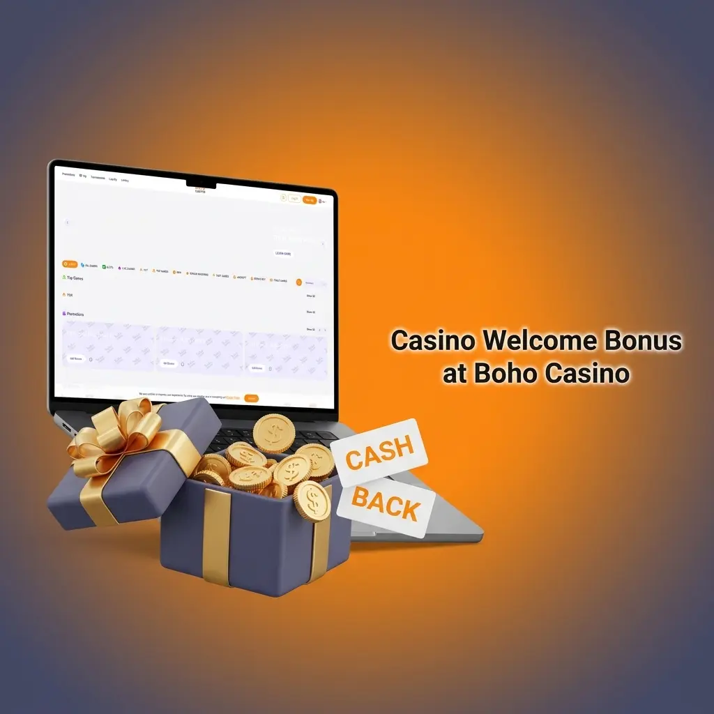 Boho Casino welcome bonus offering Canadian players 100% up to 375 CAD plus 100 Free Spins on first deposit