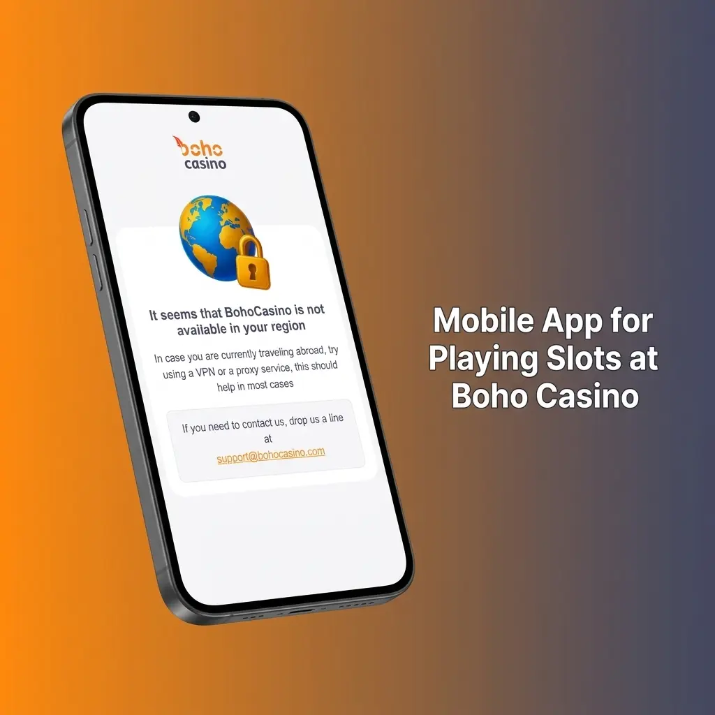 Boho Casino mobile app interface showing slots library on smartphone with touch-optimised navigation and account access