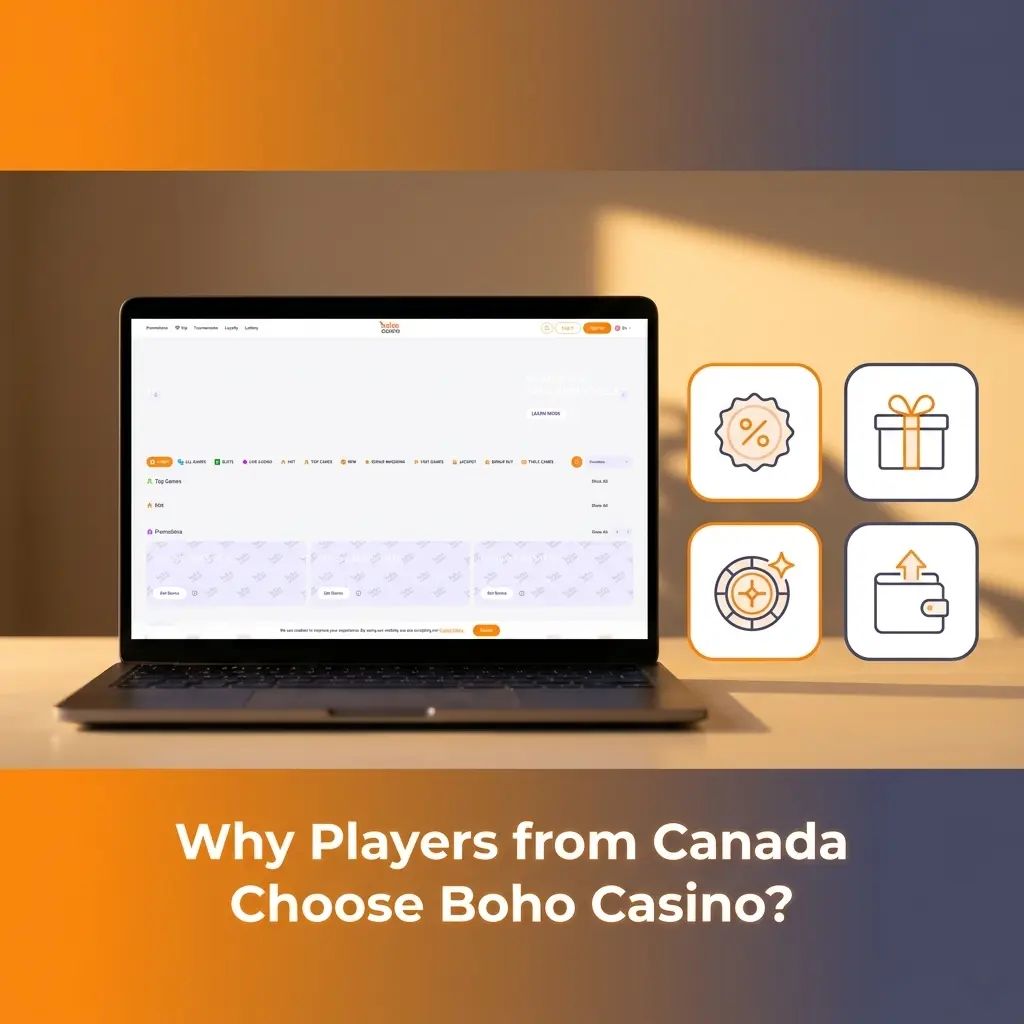 Canadian players enjoying Boho Casino's CAD banking, 5000+ games, welcome bonus, and mobile access on all devices