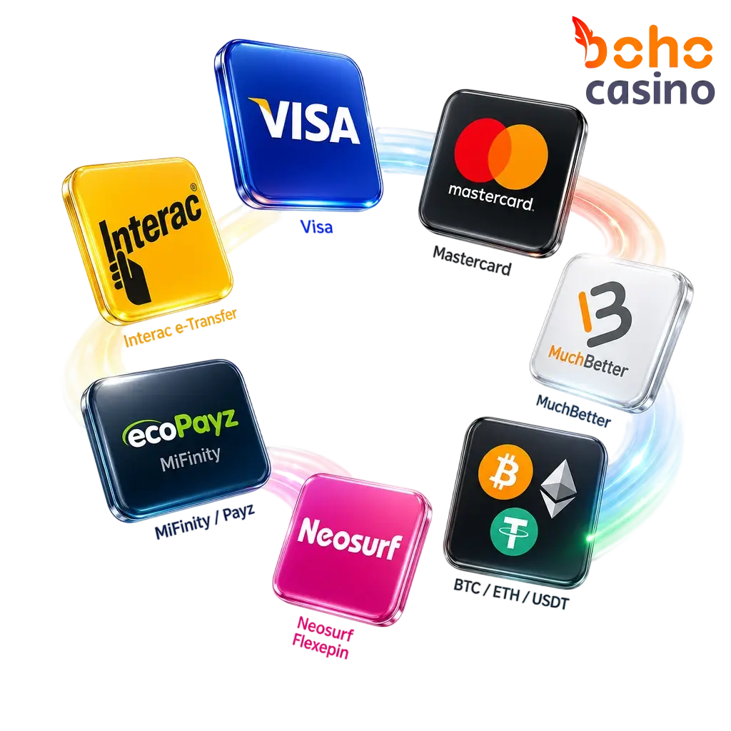 Boho Casino Payment Methods for Canadian Players