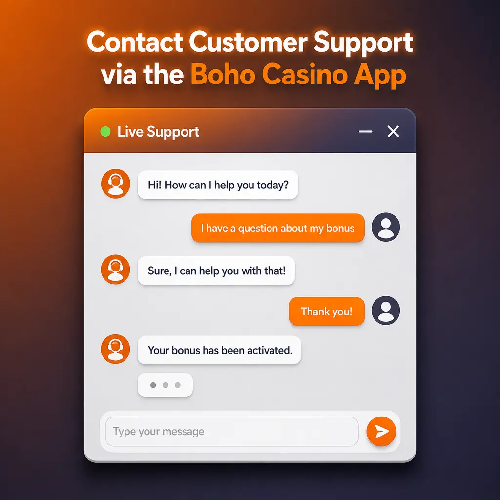 Boho Casino app customer support channels