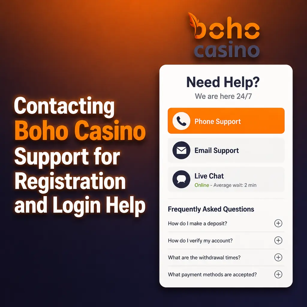 Boho Casino support team contact options for Canadian players